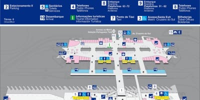 Карта автобусного терміналу Тиете - верхній поверх