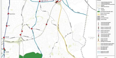 Карта Ипиранга-Сан-Паулу - громадський транспорт