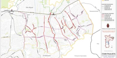 Карта Итайн Паулисте - Curuçá Віла-Сан - Паулу - доріг