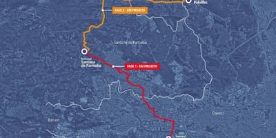 Карта коредоре БРТ метрополітан Альфавіль-Кажамар