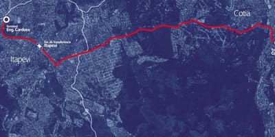 Карта коредоре БРТ метрополітан Итапеви-Котия