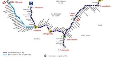 Карта коредоре метрополітан Абд