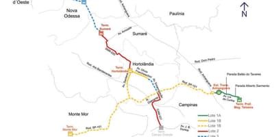 Карта коредоре метрополітан Нороэсте