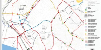 Карта Санту-Амару Сан-Пауло - громадський транспорт