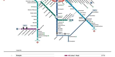 Карта Сан-Паулу CPTM транспорту