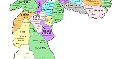 Карта субпрефектуры міста Сан-Паулу