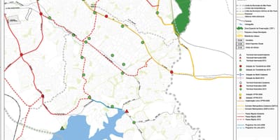 Карта Сідаде Адемаре Сан-Паулу - громадський транспорт