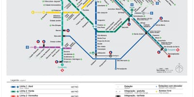 Карта транспорту Сан - Паулу - EMTU/СП - метро - CPTM