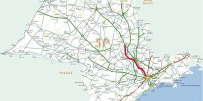 Карта шосе Бандейрантис - СП 348
