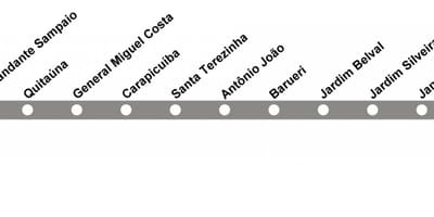 Карта Сан-Паулу CPTM - лінія 10 - Алмаз