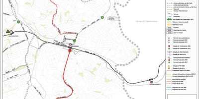 Карта Guaianases Сан - Паулу - громадський транспорт